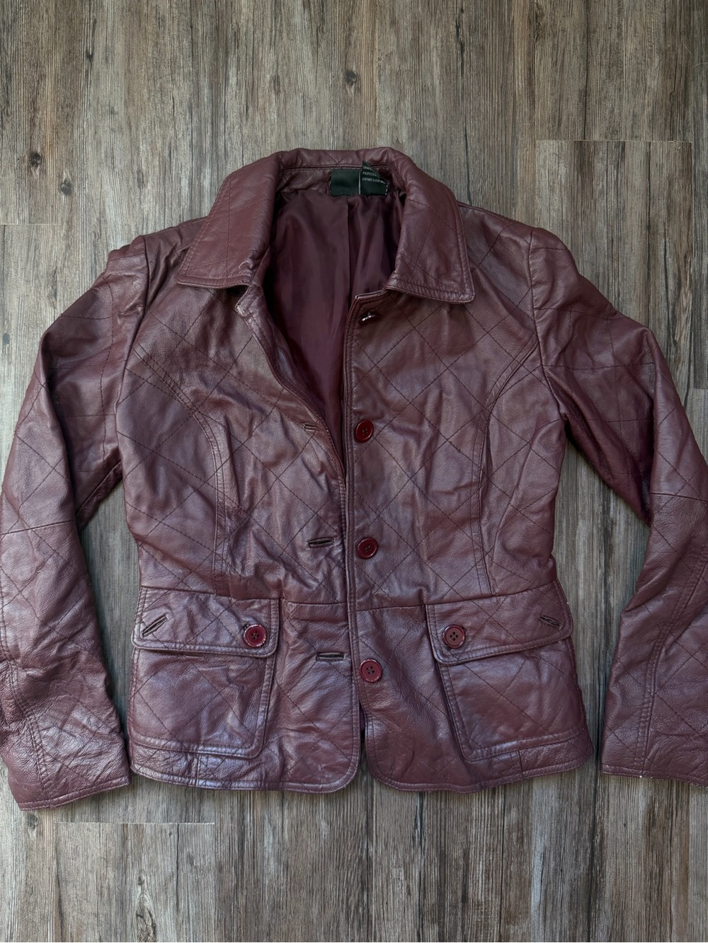 Cami NYC Burgundy Leather Button-Front Jacket